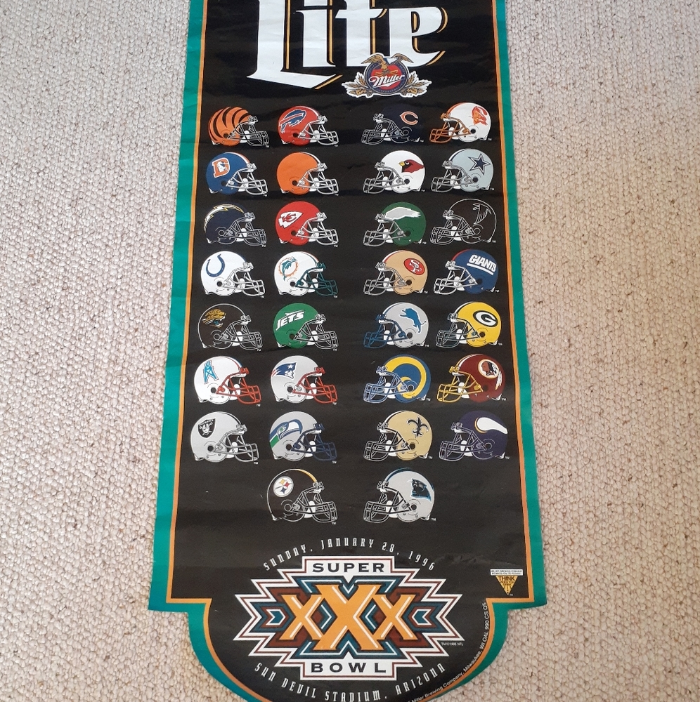 Vintage Miller Light Super Bowl 96 Banner